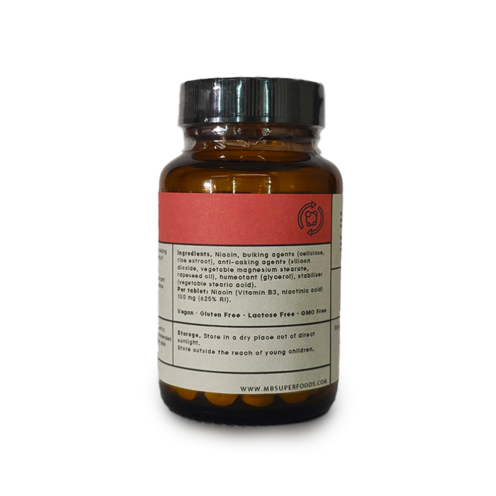 MB Superfoods Niacin Vitamin B3 ingredients label