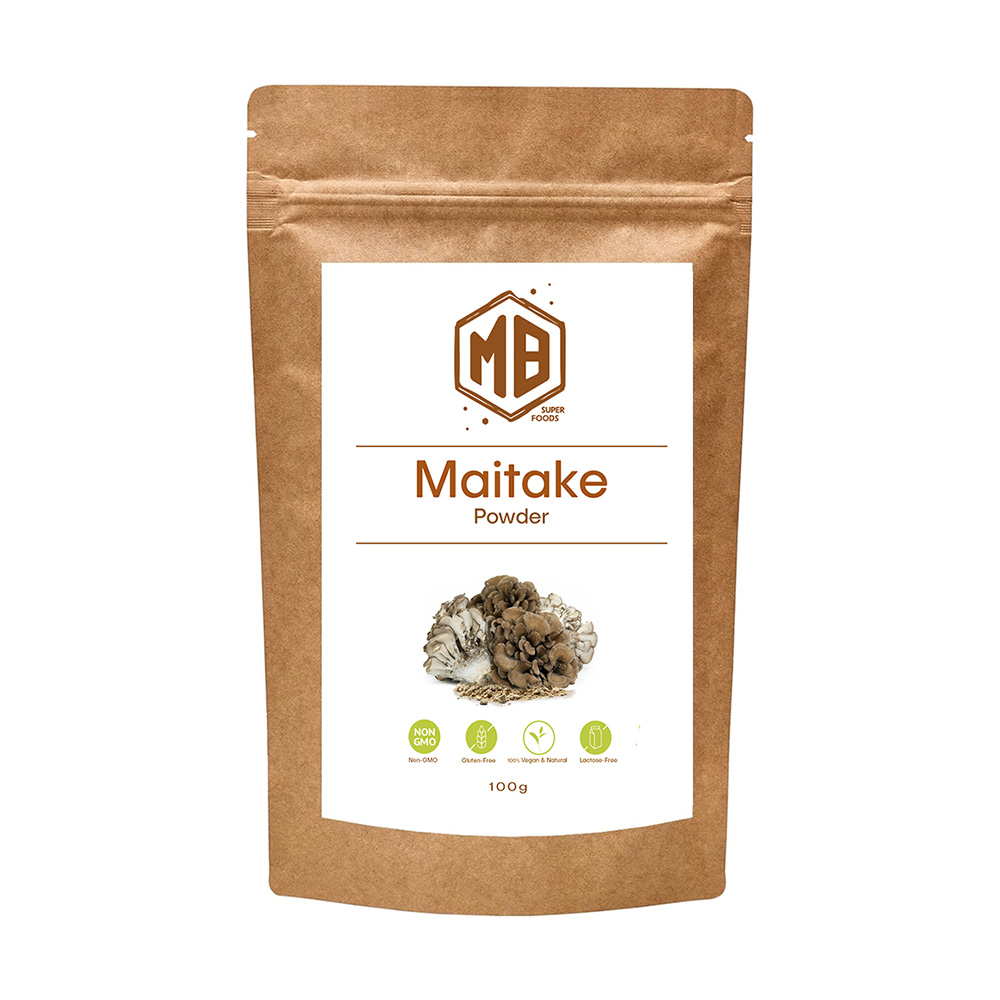 MB Superfoods Maitake Powder – High-quality, finely milled mushroom powder made from whole Maitake mushrooms.