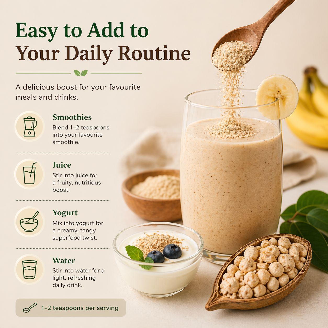 Baobab powder benefits natural superfood high fibre vitamin C smoothie ingredient