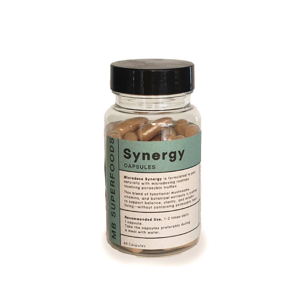 Synergy Microdosing Capsules 60 count by MB Superfoods – functional mushroom and botanical blend