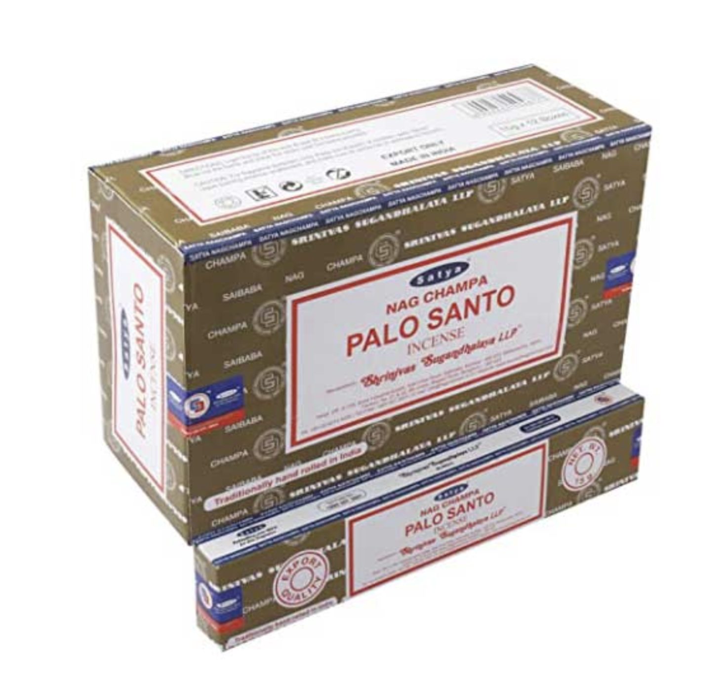 Satya Nag Champa Palo Santo Räucherstäbchen – 3 Packungen à 15 G, Handgerollt – Für Meditation, Entspannung & Raumduft