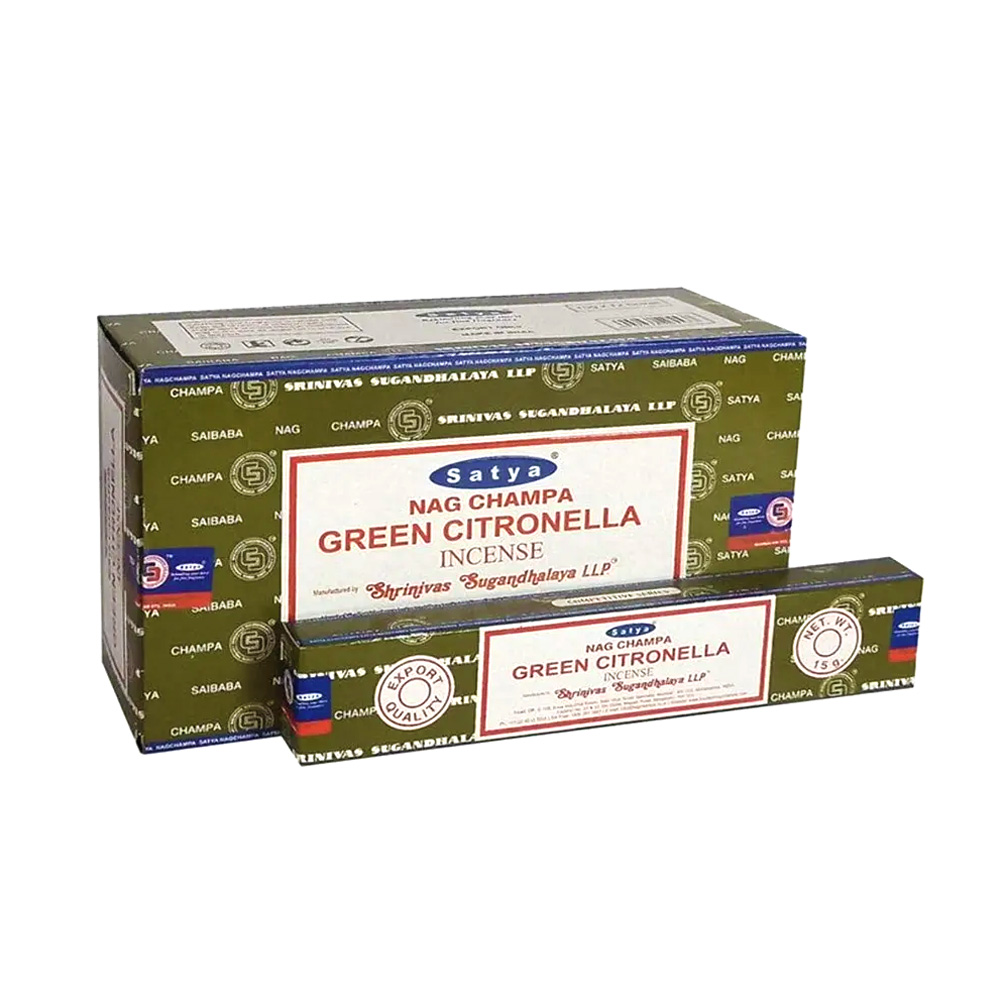 Satya Nag Champa Green Citronella incense sticks box natural citronella fragrance incense