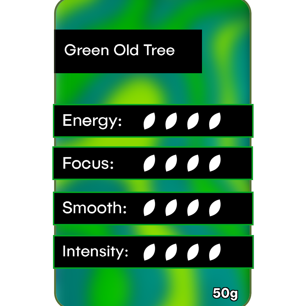 Green Old Tree Kratom 50g energy focus smooth intensity rating
