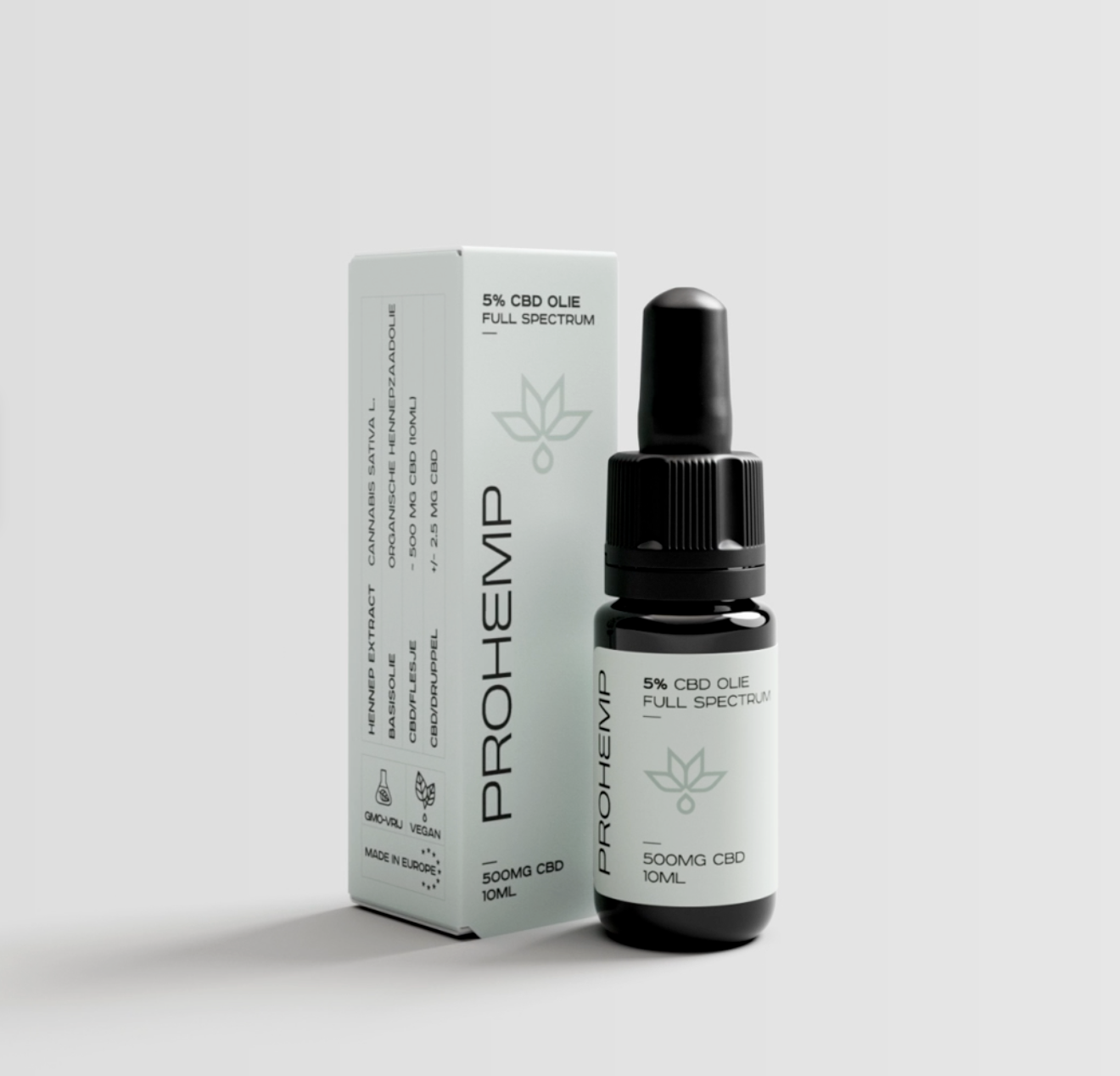 ProHemp 5% Full Spectrum CBD Oil 500mg 10ml bottle with retail packaging