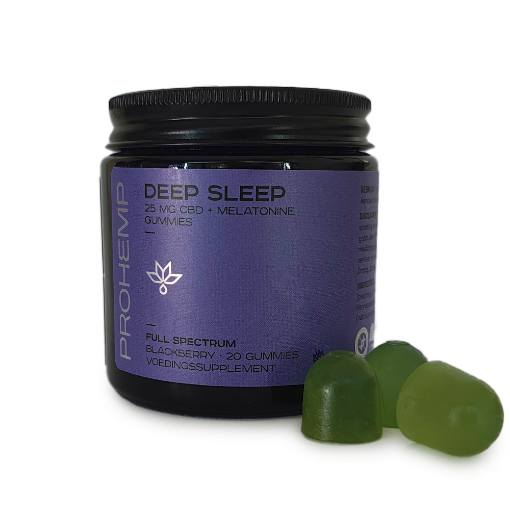 CBD Deep Sleep Gummies 25mg with melatonin – 20 blackberry gummies