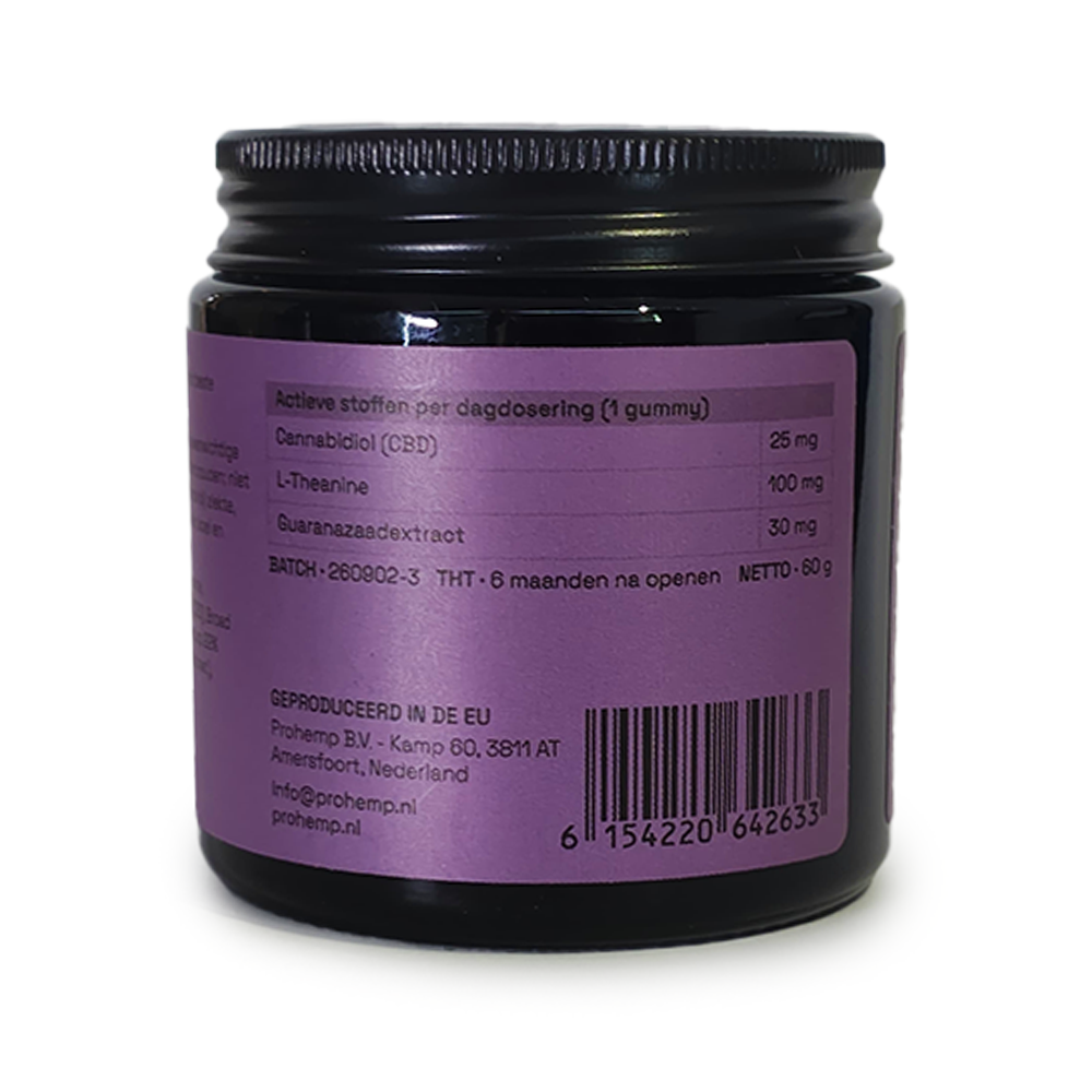 Focus CBD Gummies ingredients and dosage with CBD, L-Theanine and guarana