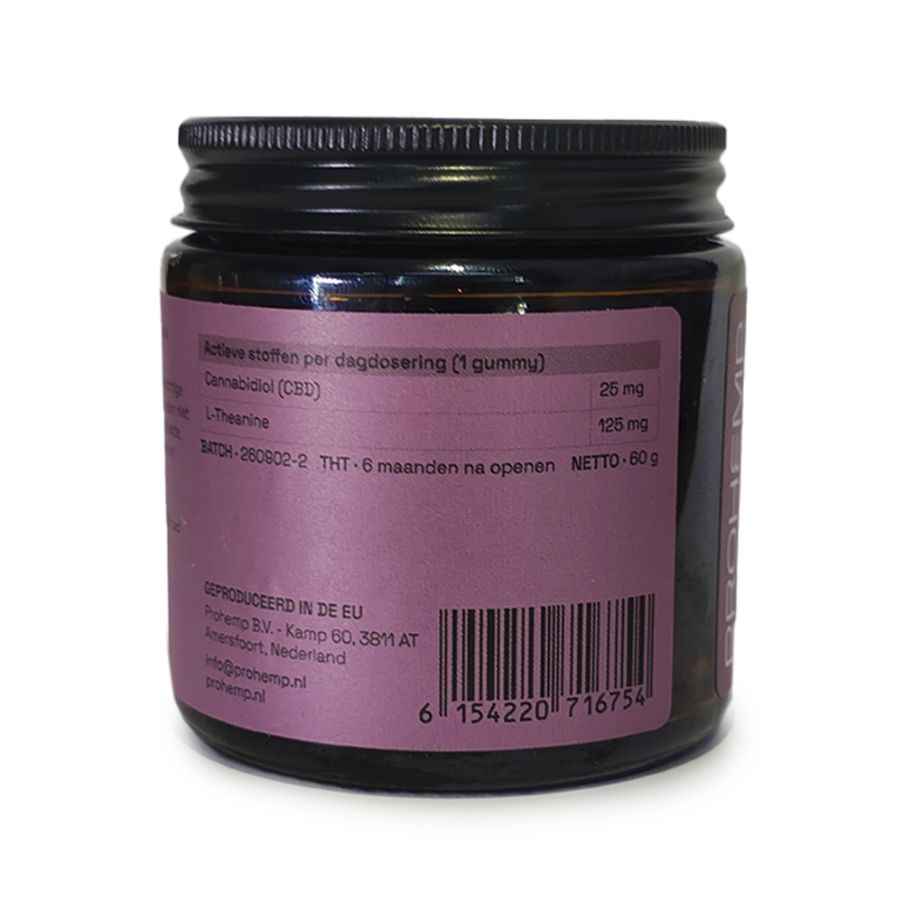 Prohemp Calm CBD Gummies with 25mg CBD and 125mg L-Theanine per gummy