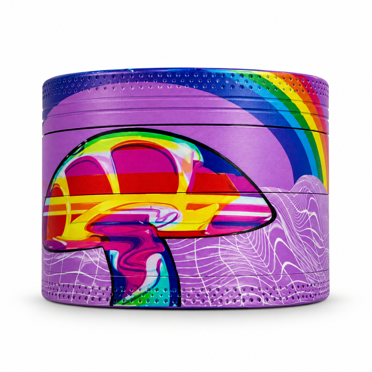 Psychedelic Weed Grinder 40mm 4 Part top view