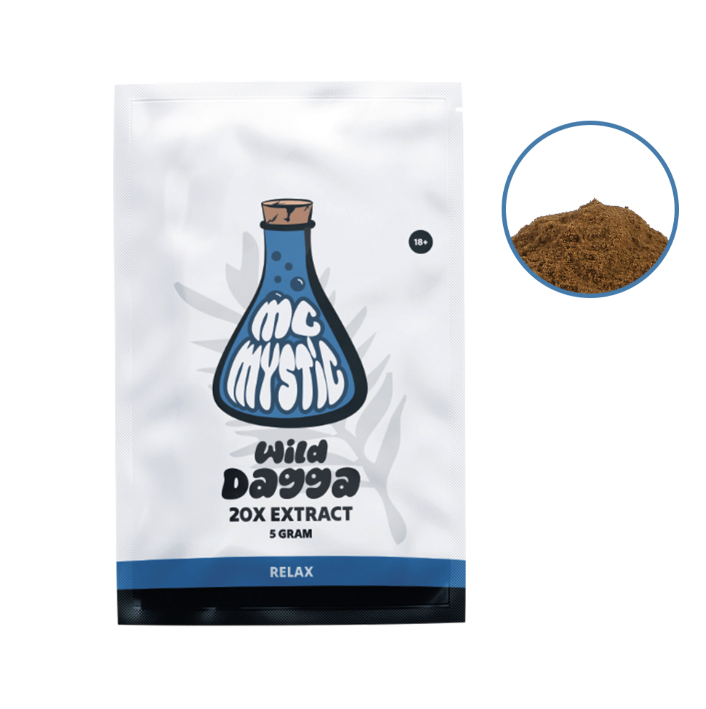 Wild Dagga 20X Extract 5g by McMystic, botanical extract powder in resealable pouch